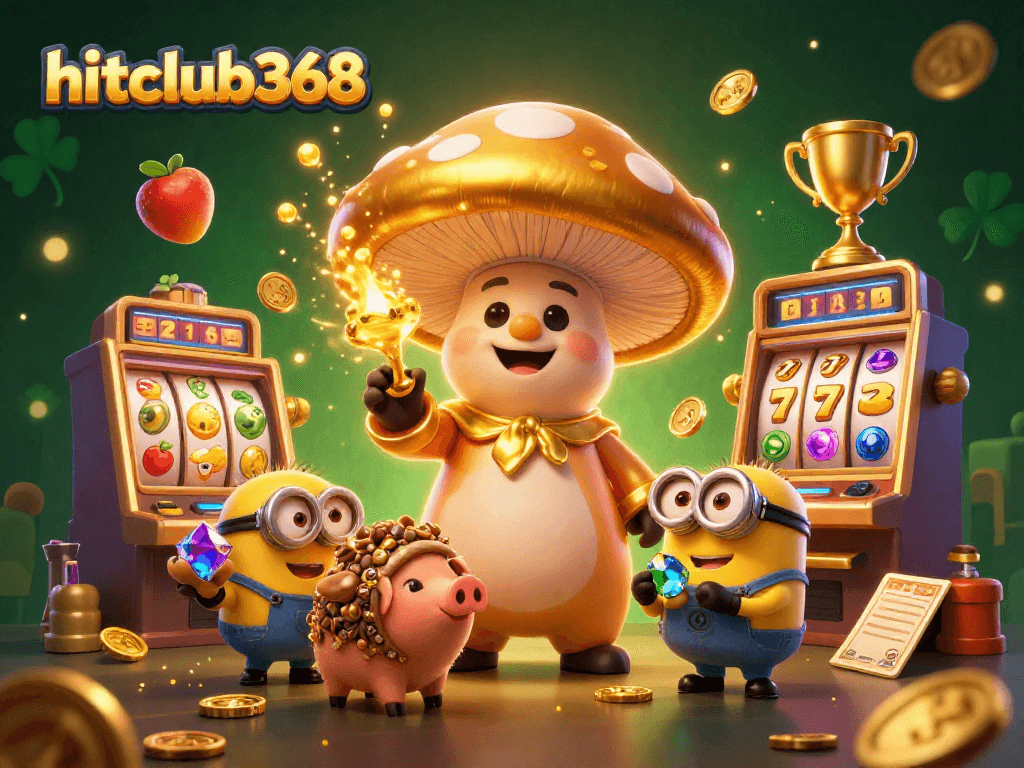 Hitclub368 features a magical 3D wizard and golden treasures, capturing the excitement of online slots.