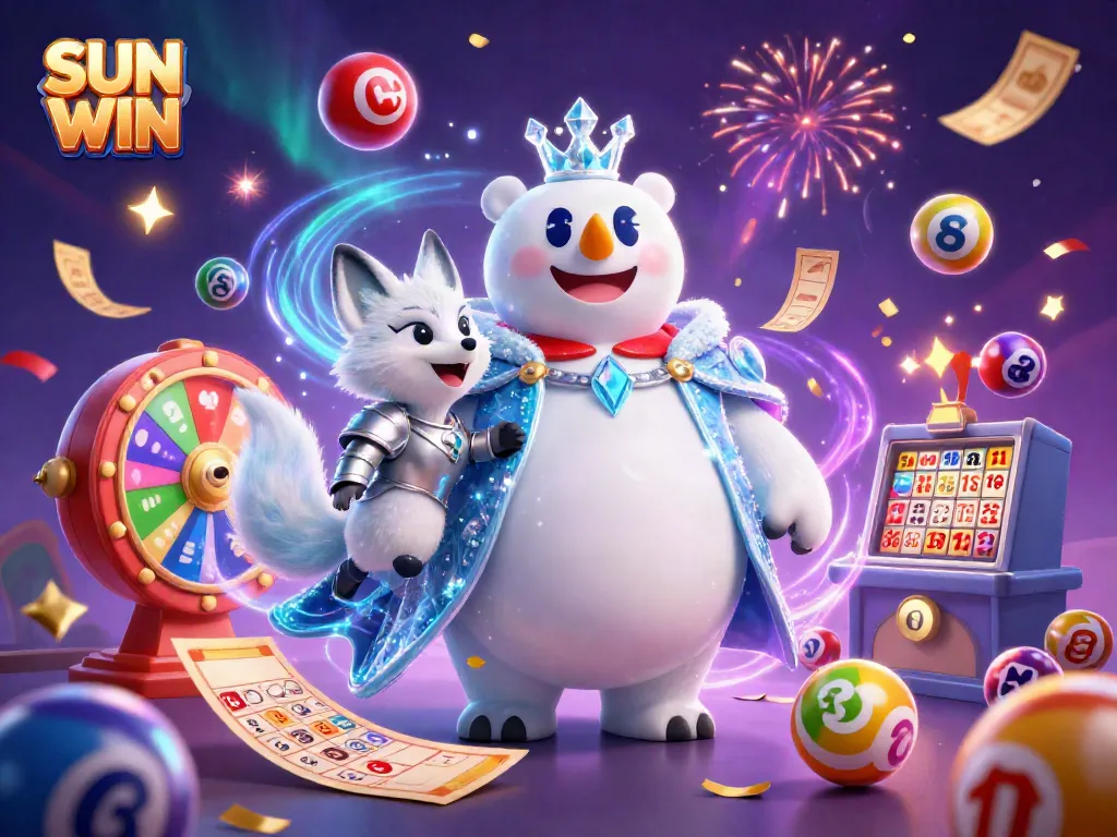 Engage in excitement with SUN WIN's vibrant lottery scene featuring dynamic game elements and captivating characters.