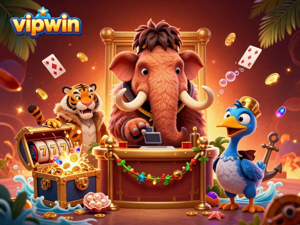 Experience thrilling wins at vipwin casino with vibrant characters, treasure, and games galore.