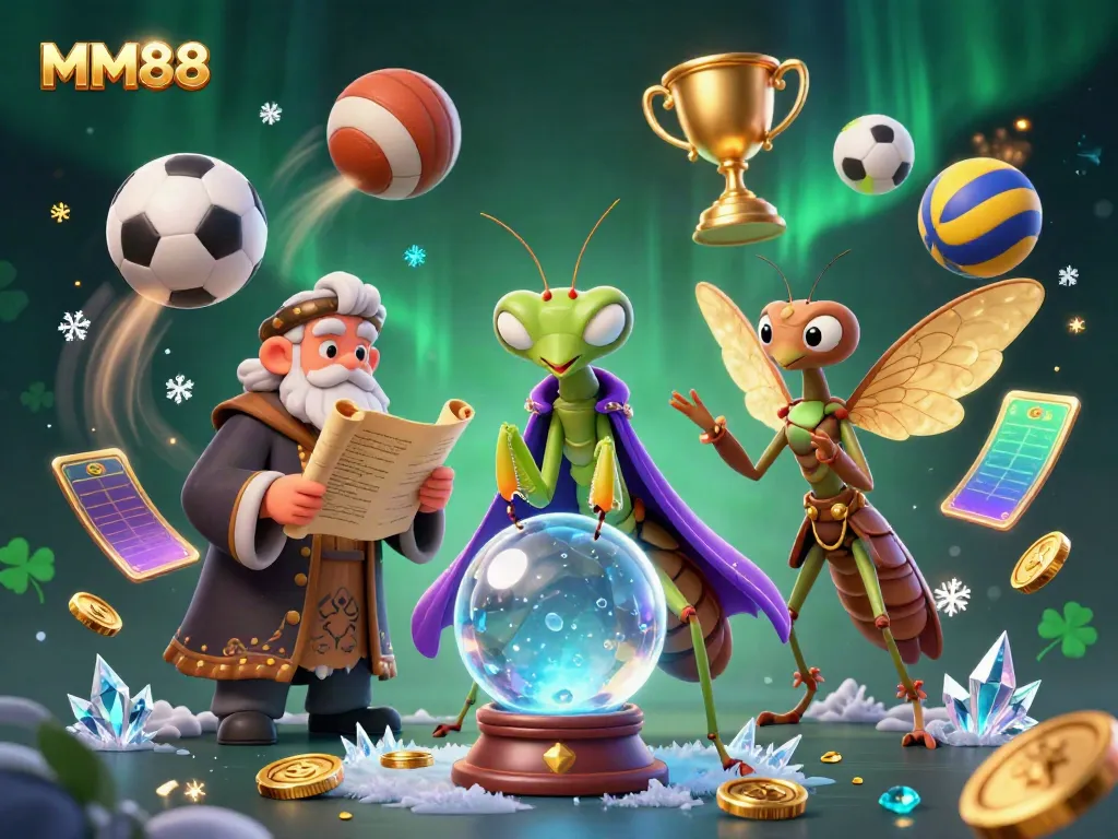 Experience the thrill of MM88 with a vibrant 3D slot gaming scene featuring mystical characters and dynamic elements.