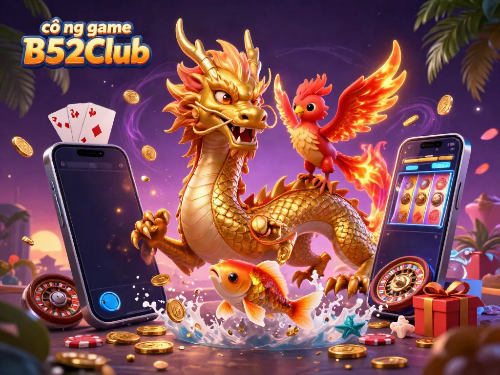 Experience thrilling gameplay at cổng game B52Club with dynamic characters and games, capturing the excitement