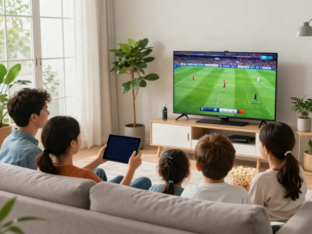 Miglior IPTV family streaming experience in a cozy living room.