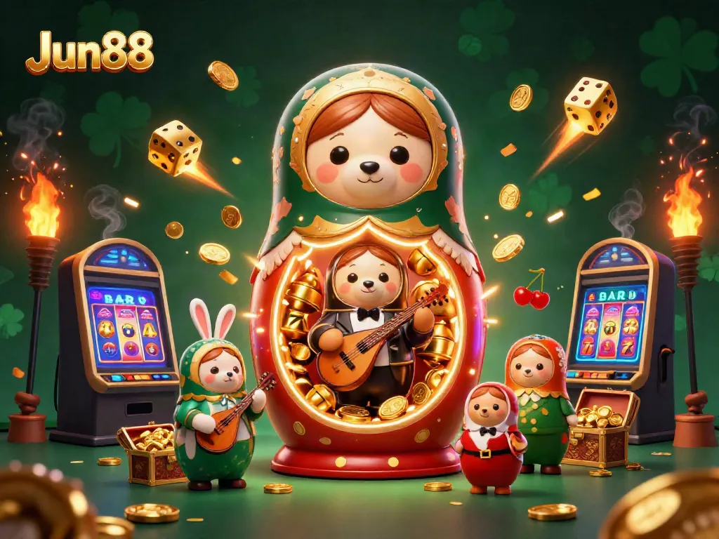 Experience thrilling gameplay with Jun88's enchanting casino scene featuring dynamic characters and exciting elements.