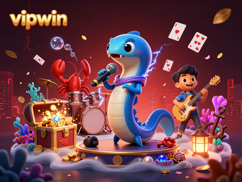 Experience thrilling moments at vipwin with a DJ eel and a vibrant casino band on stage.